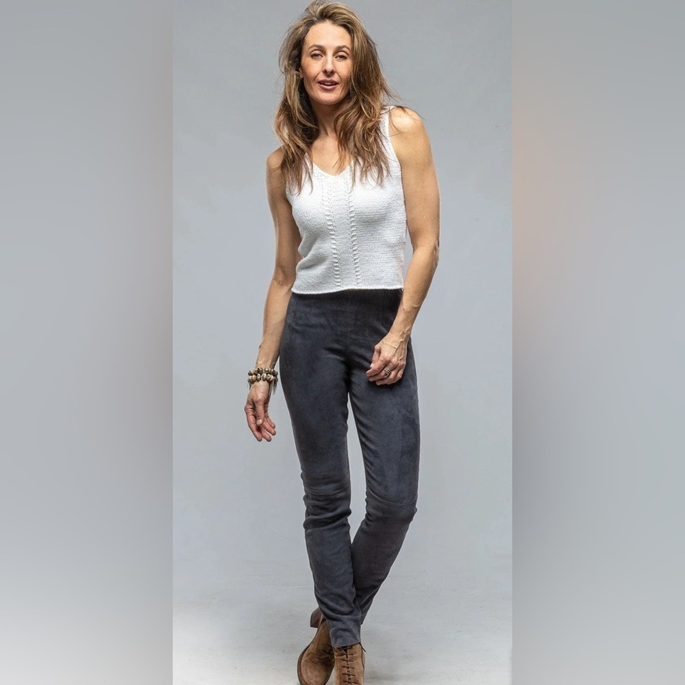 Via Masini 80 Suede Leather Stretch Pants size 42 US4/6